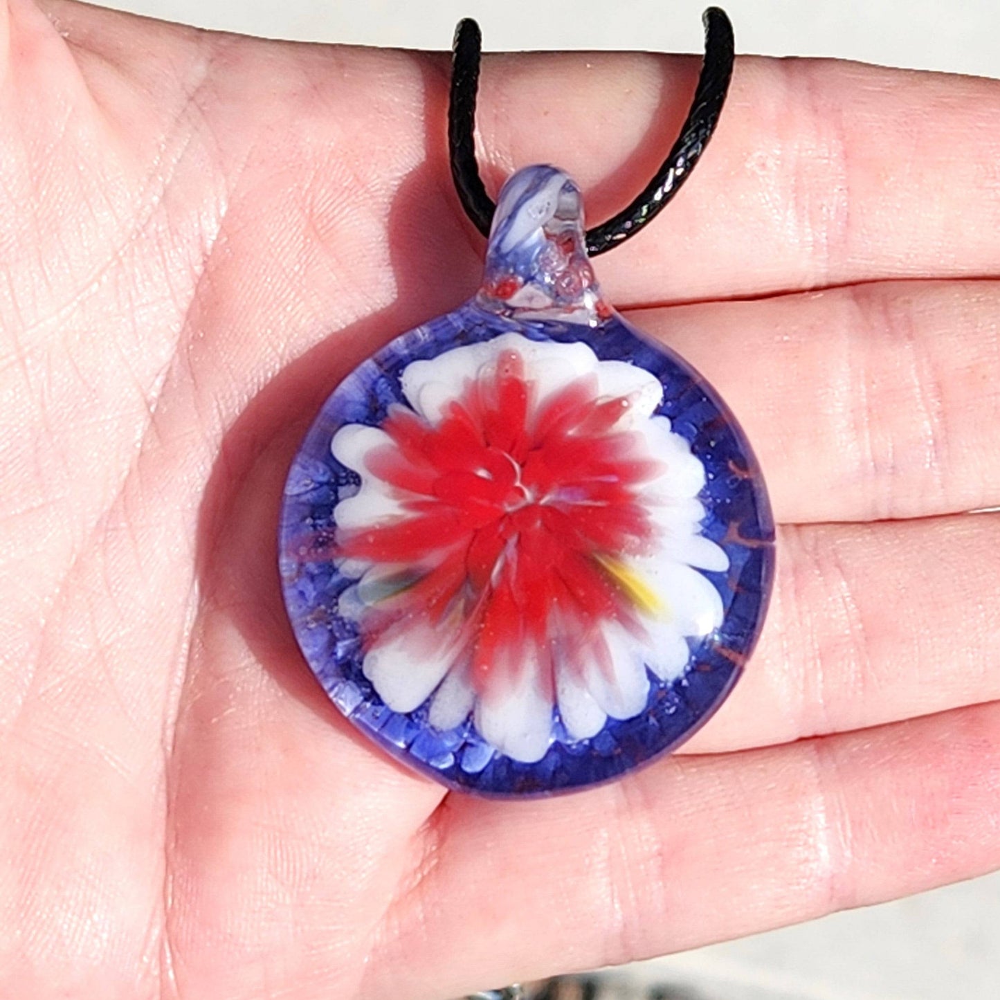 Blown Glass Pendant - Statement Necklace