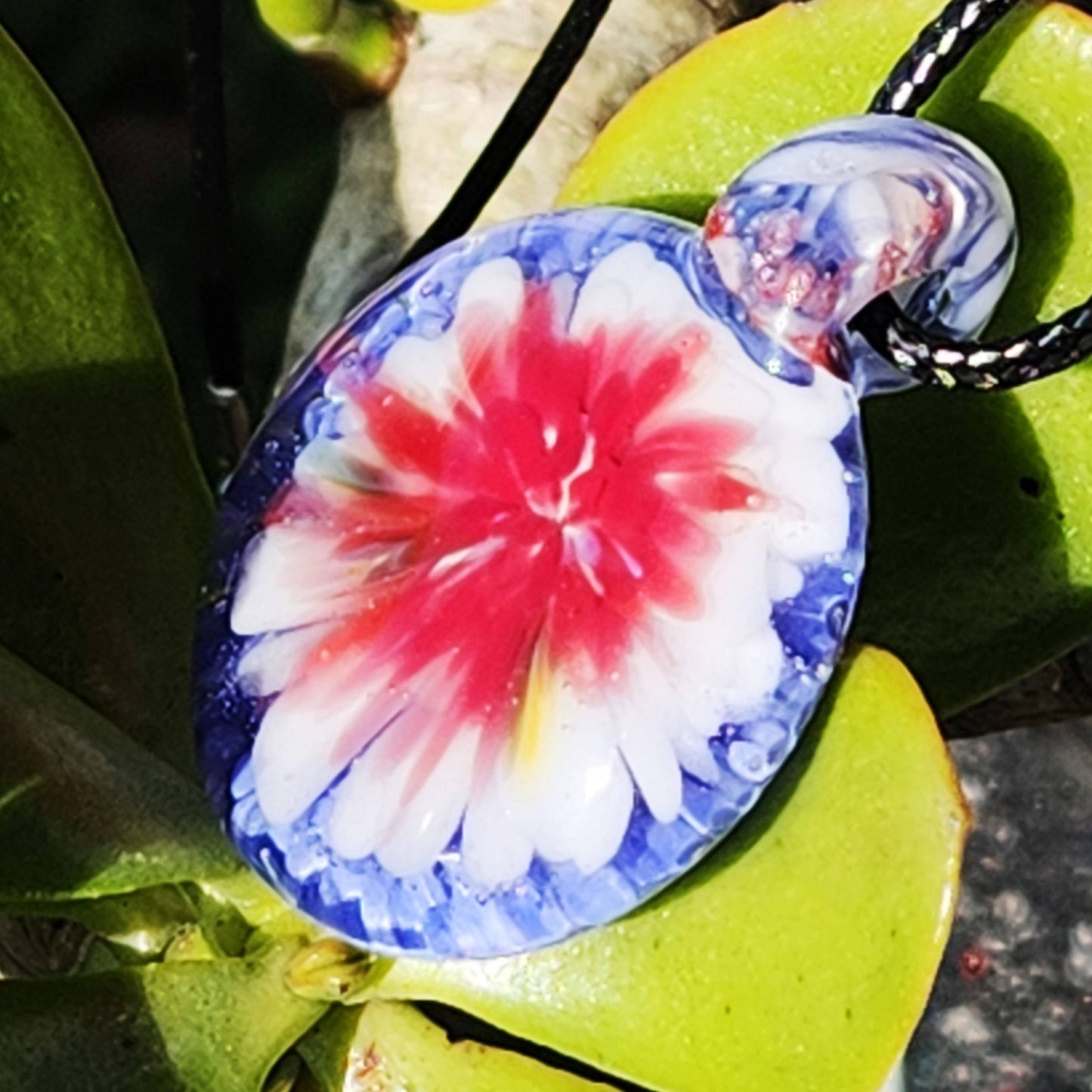 Blown Glass Pendant - Statement Necklace