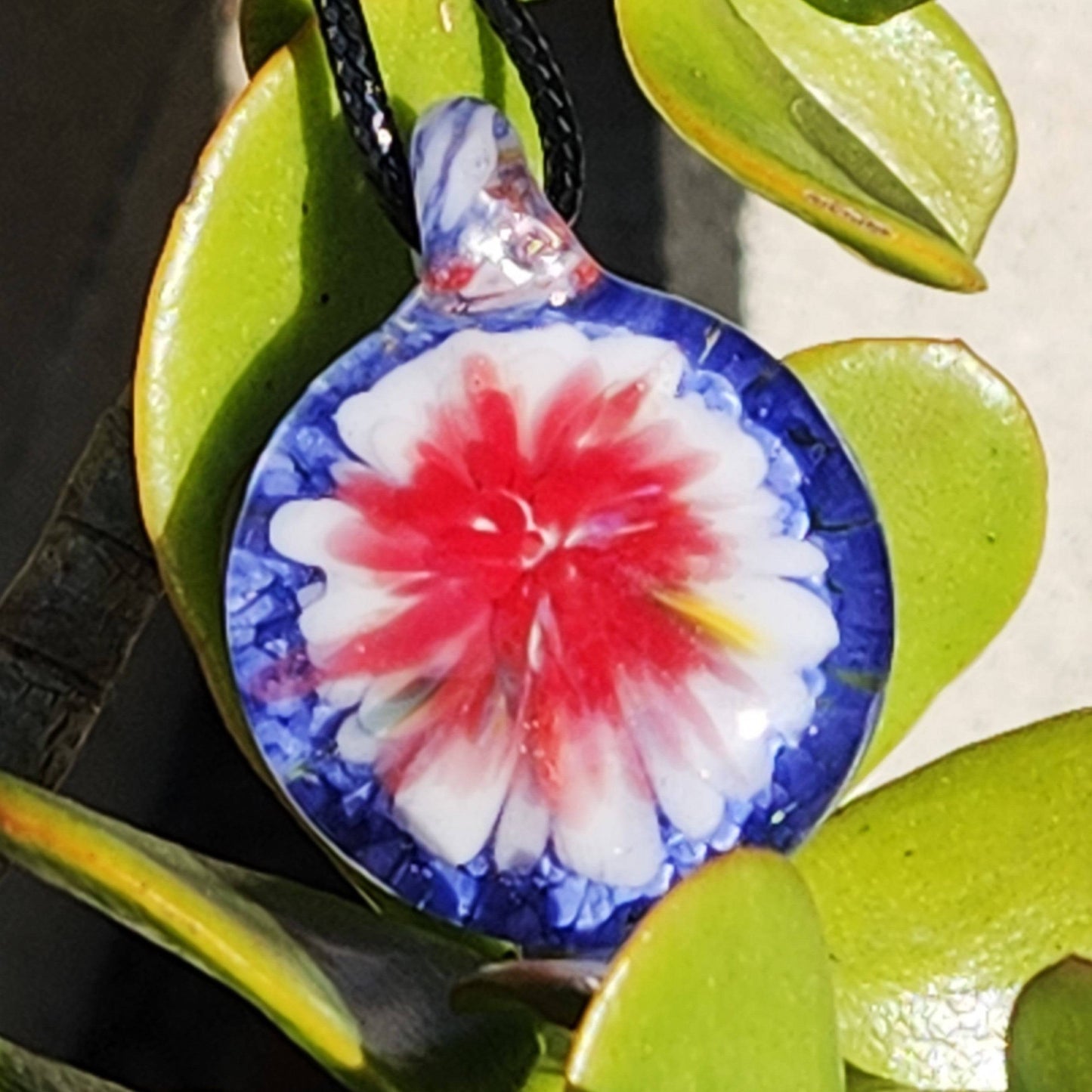Blown Glass Pendant - Statement Necklace