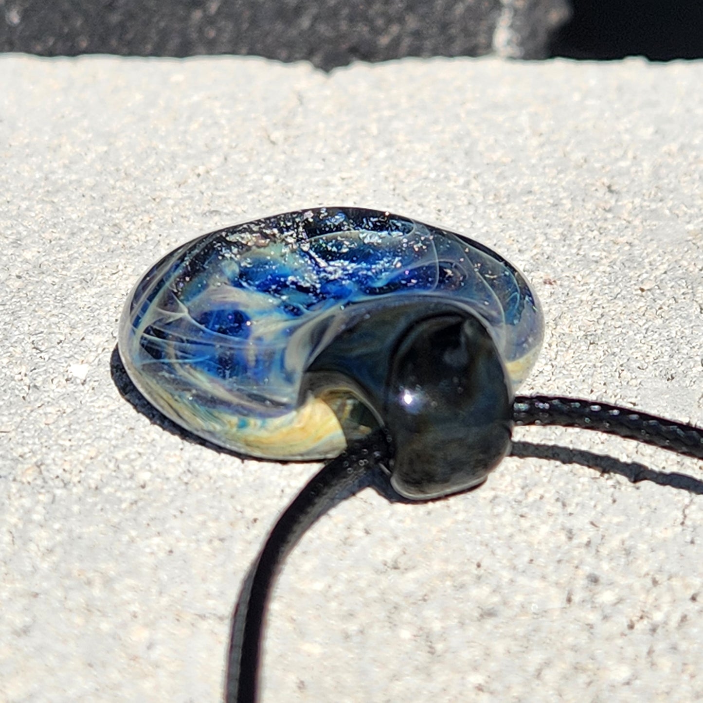 Heady Glass Pendant Necklace, Trippy Handmade Dichroic Jewelry