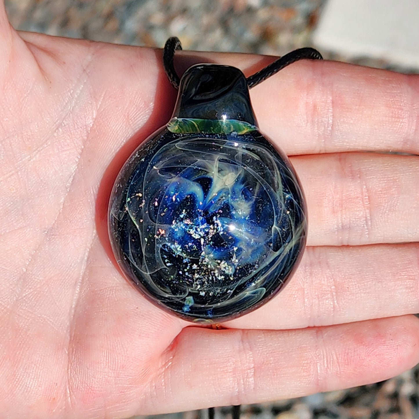 Heady Glass Pendant Necklace, Trippy Handmade Dichroic Jewelry