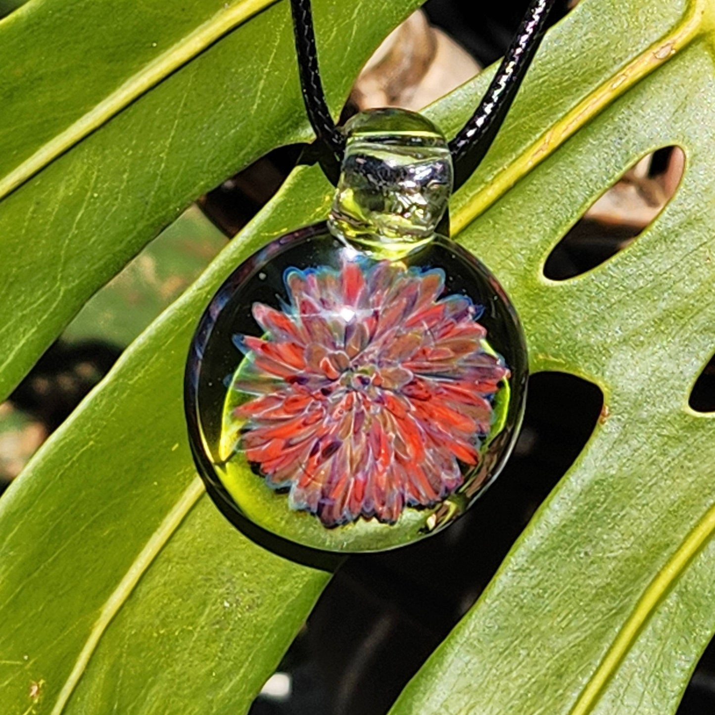 Handmade Blown Glass Pendant Necklace