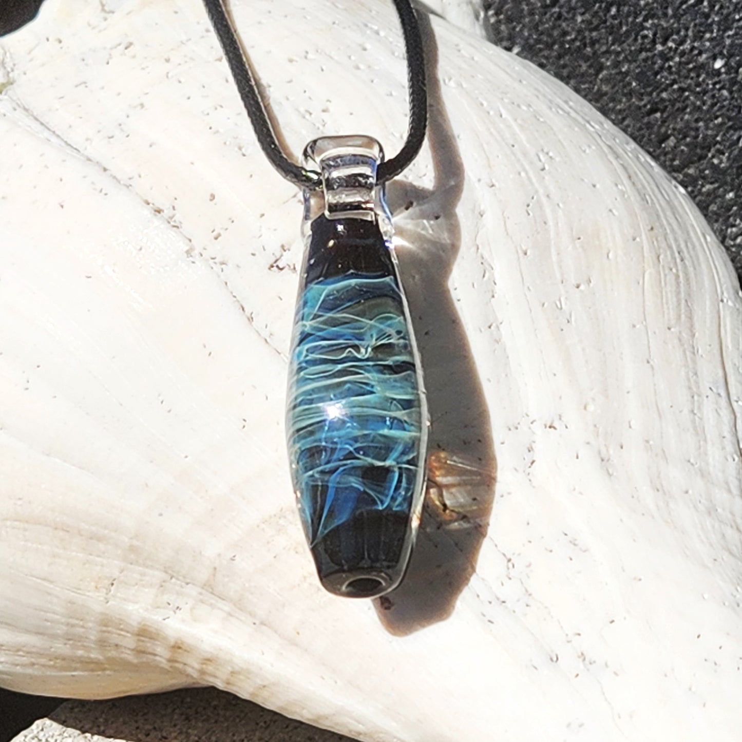 Teardrop Galaxy Glass Pendant Necklace – Handmade Jewelry