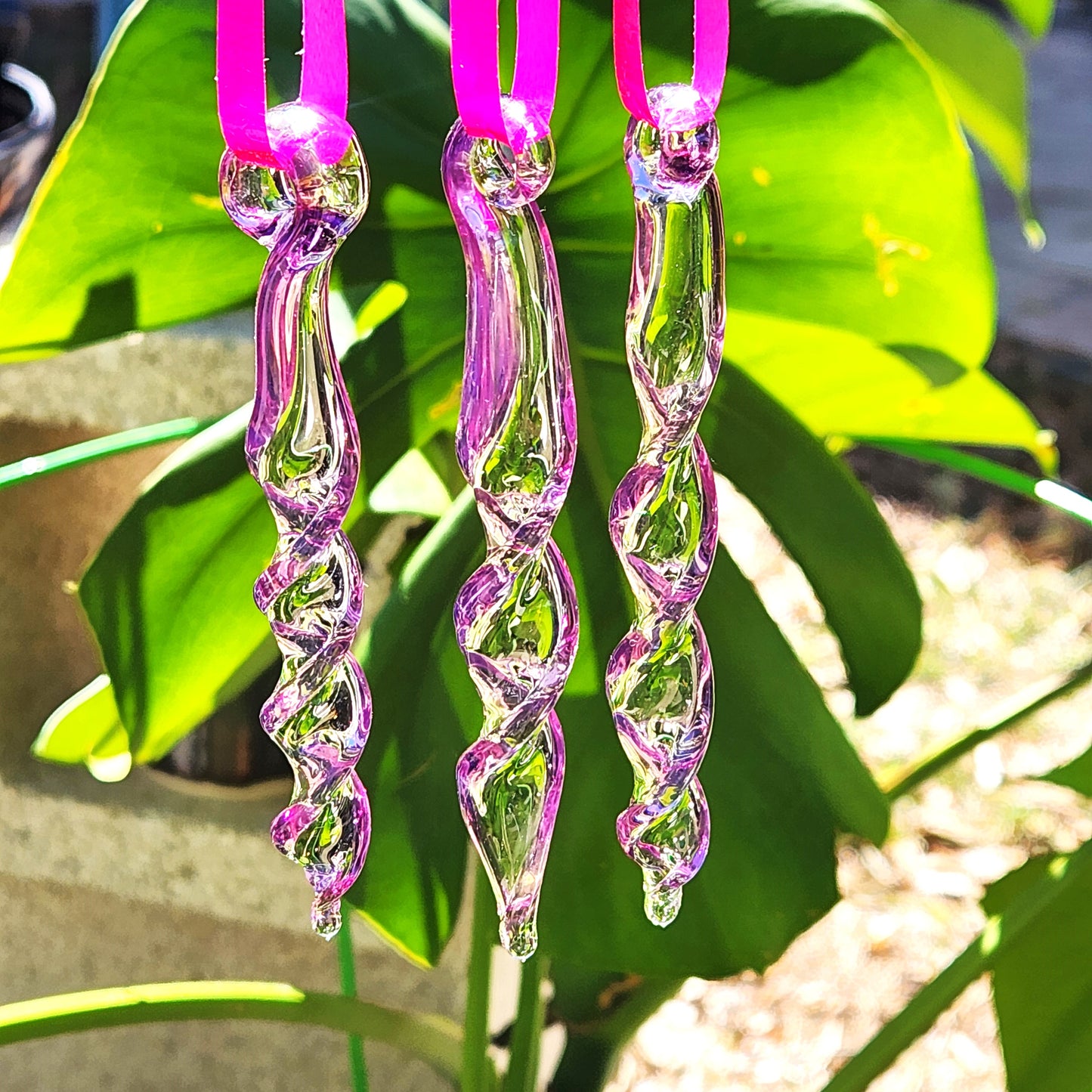 Set of 3 Purple Outdoor Decorations