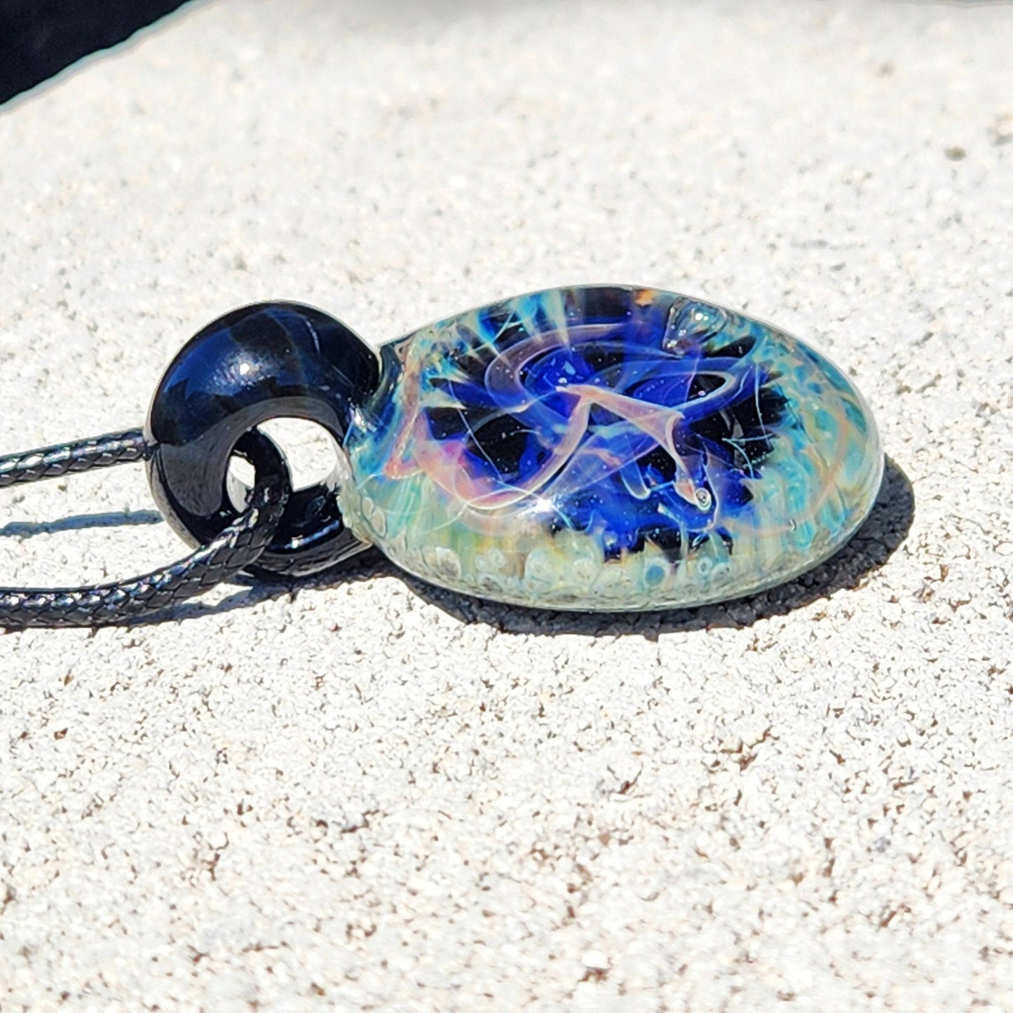 Blown Glass Pendant, Galaxy Handmade Jewelry Necklace
