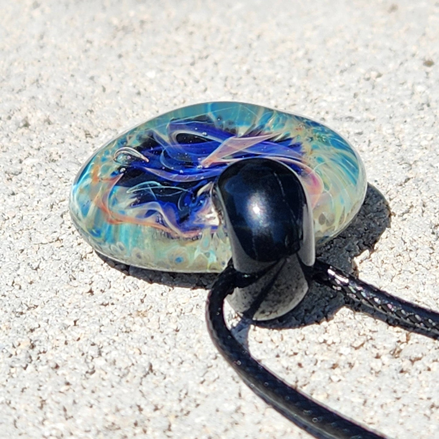 Blown Glass Pendant, Galaxy Handmade Jewelry Necklace