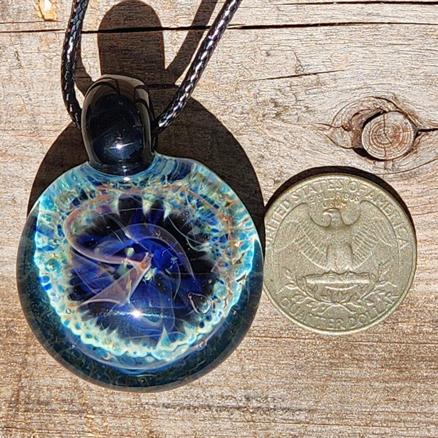 Blown Glass Pendant, Galaxy Handmade Jewelry Necklace