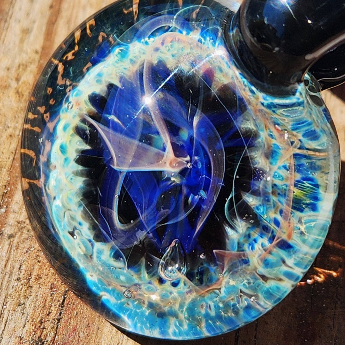 Blown Glass Pendant, Galaxy Handmade Jewelry Necklace