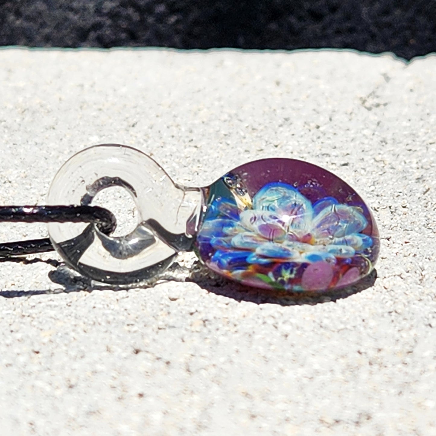 Small UV Reactive Glass Pendant