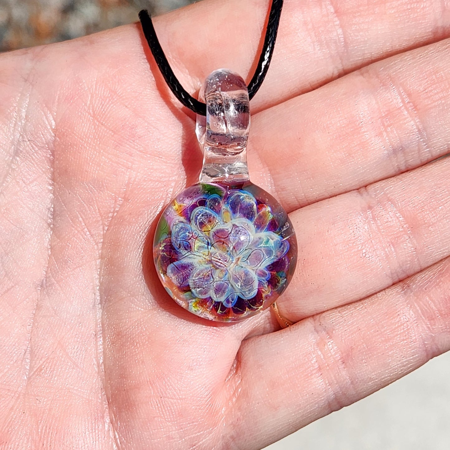 Small UV Reactive Glass Pendant