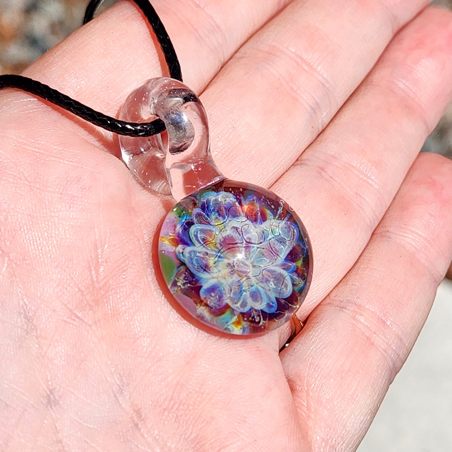 Small UV Reactive Glass Pendant
