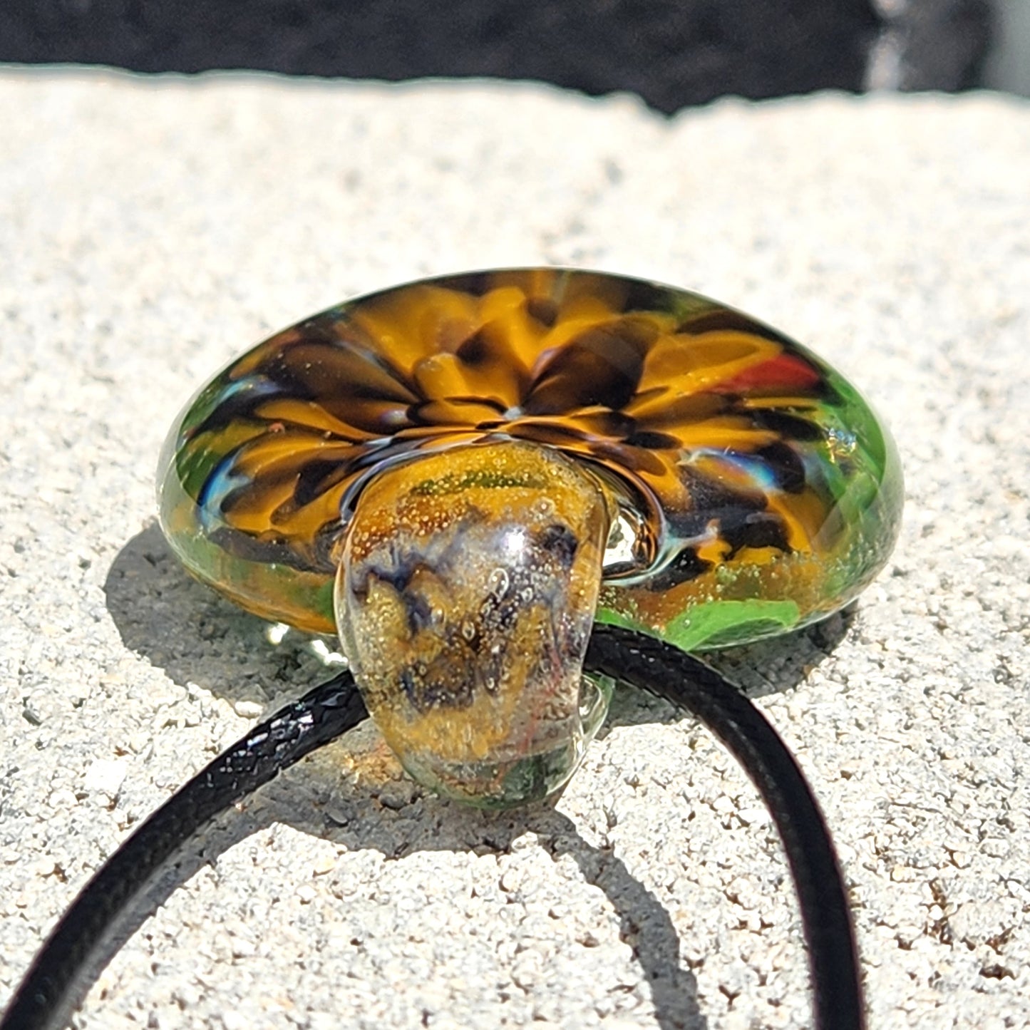 Unique Handmade Blown Glass Pendant Necklace