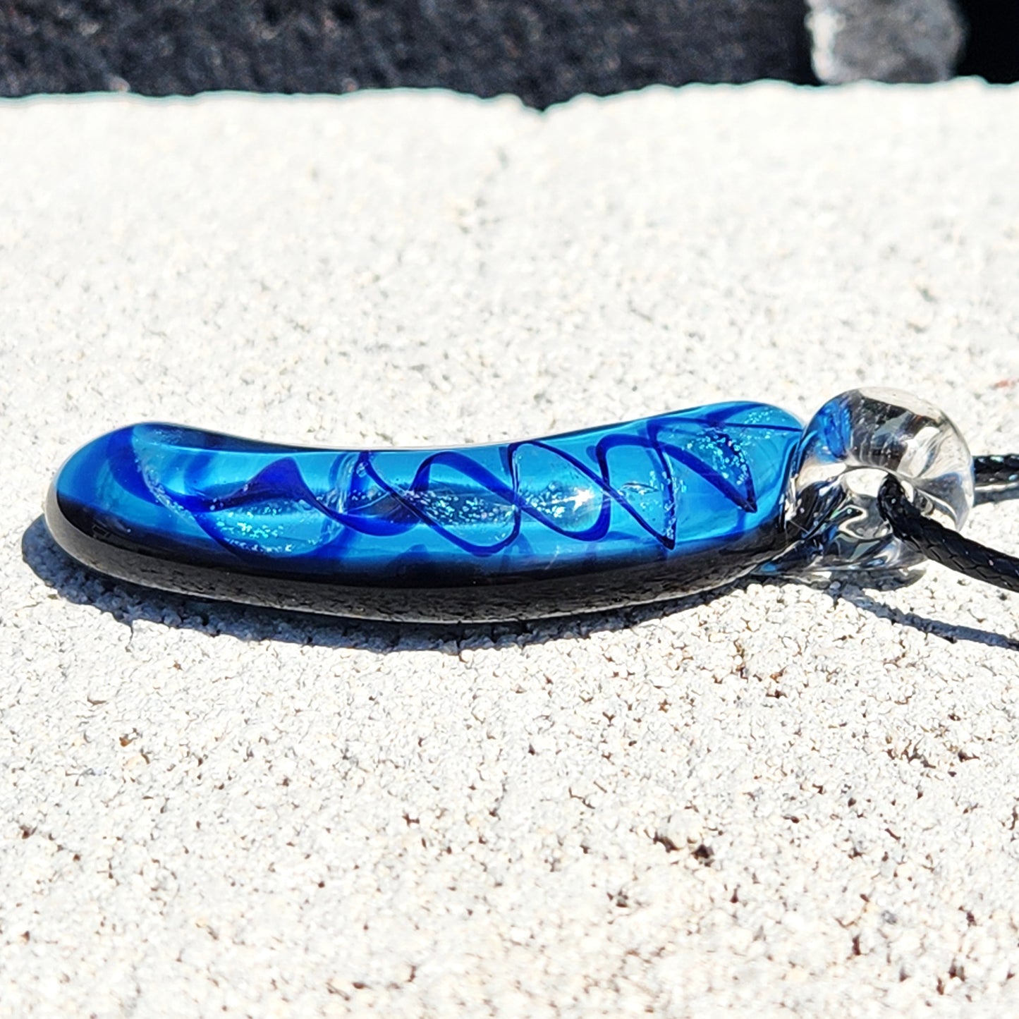 Blue Crescent Moon Pendant
