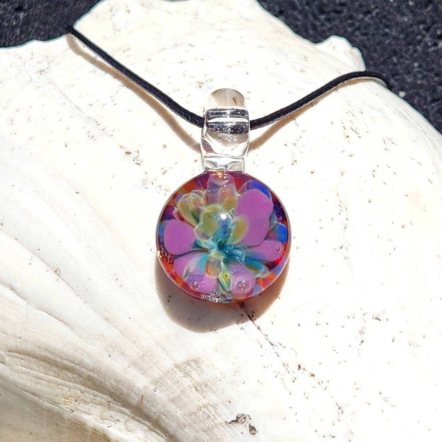Small Purple Glass Pendant Necklace – Handmade Borosilicate Jewelry