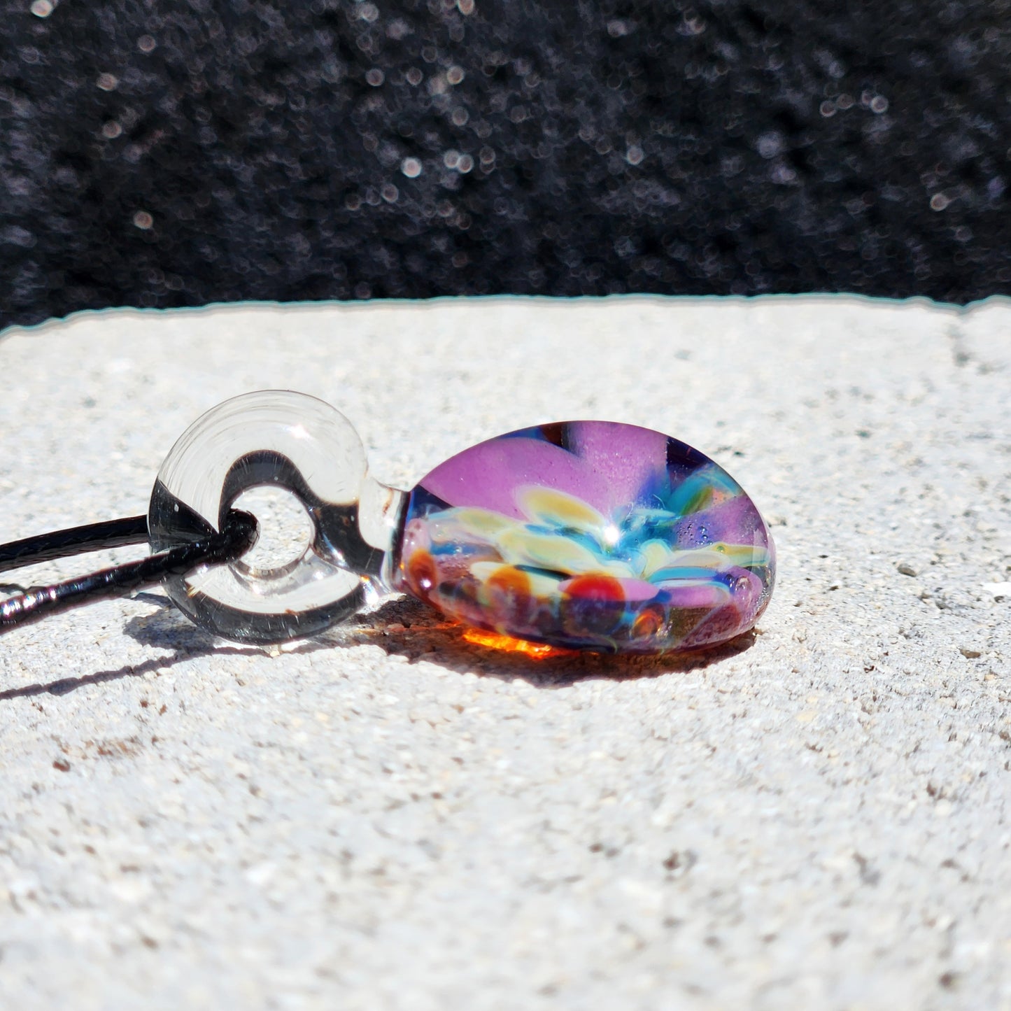 Small Purple Glass Pendant Necklace – Handmade Borosilicate Jewelry