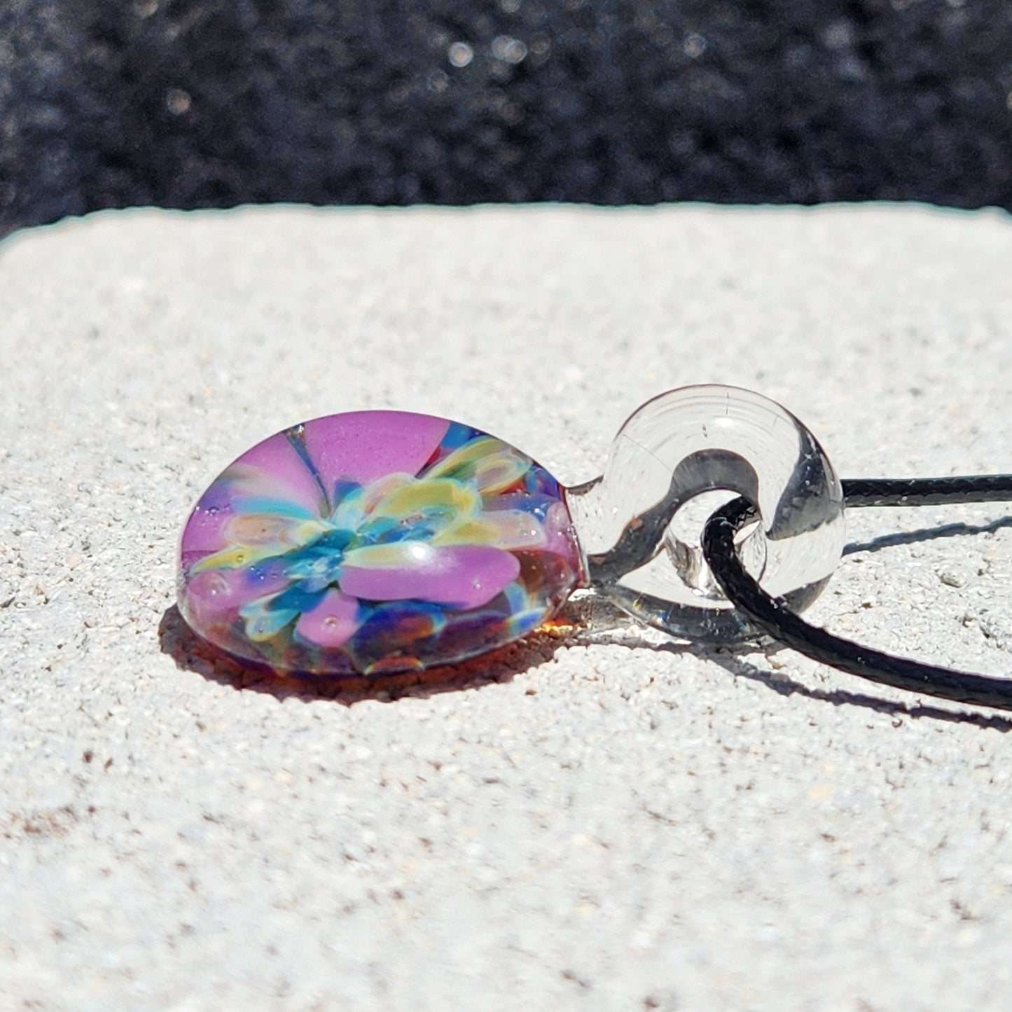 Small Purple Glass Pendant Necklace – Handmade Borosilicate Jewelry