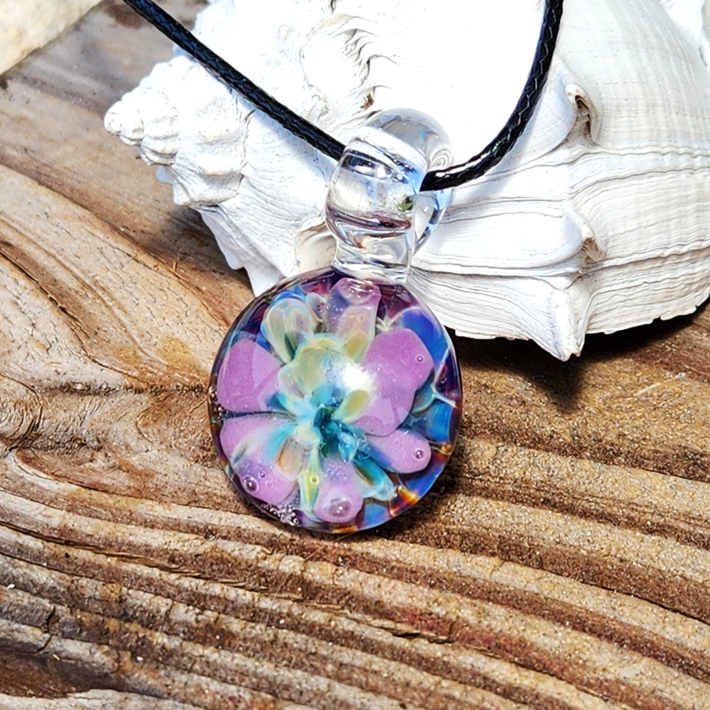 Small Purple Glass Pendant Necklace – Handmade Borosilicate Jewelry