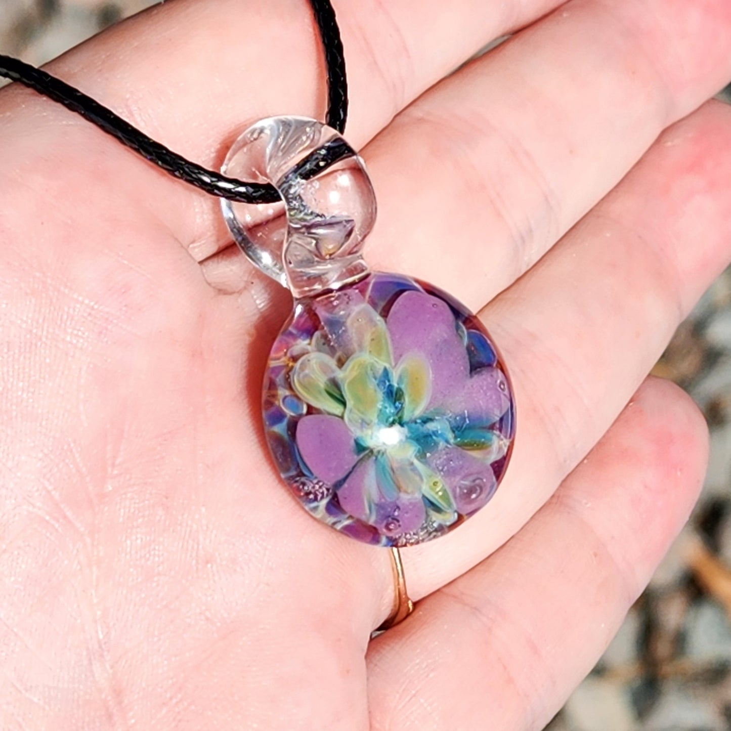 Small Purple Glass Pendant Necklace – Handmade Borosilicate Jewelry