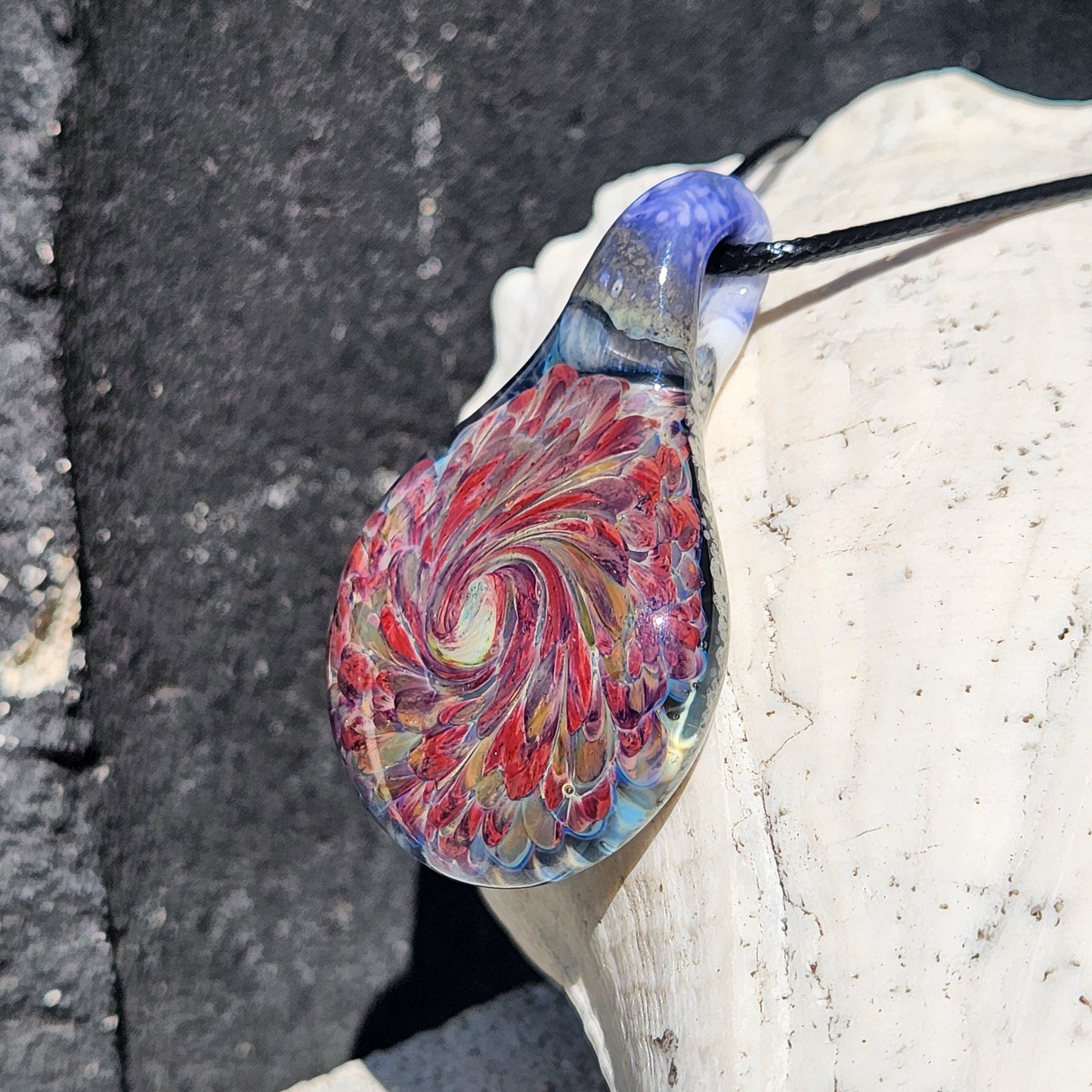 Handmade Heady Glass Tear Drop Pendant Necklace