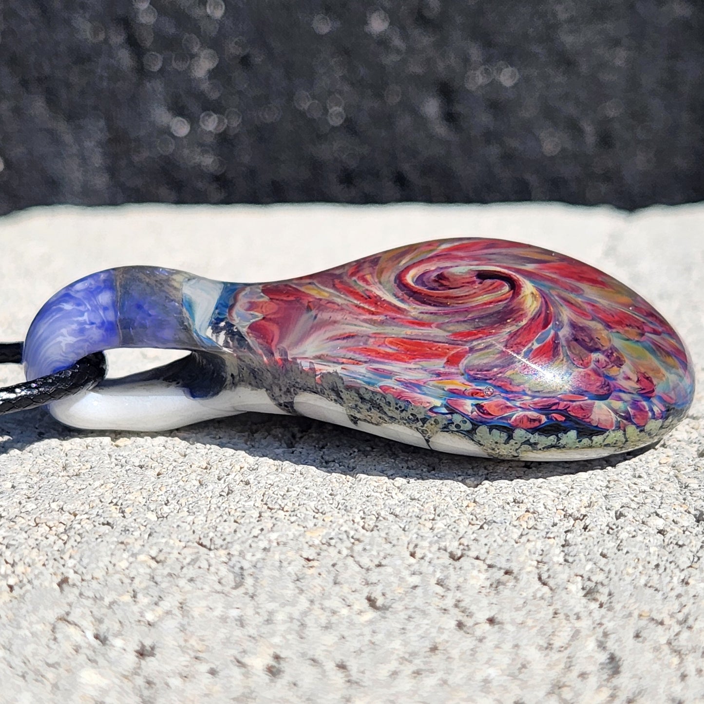 Handmade Heady Glass Tear Drop Pendant Necklace