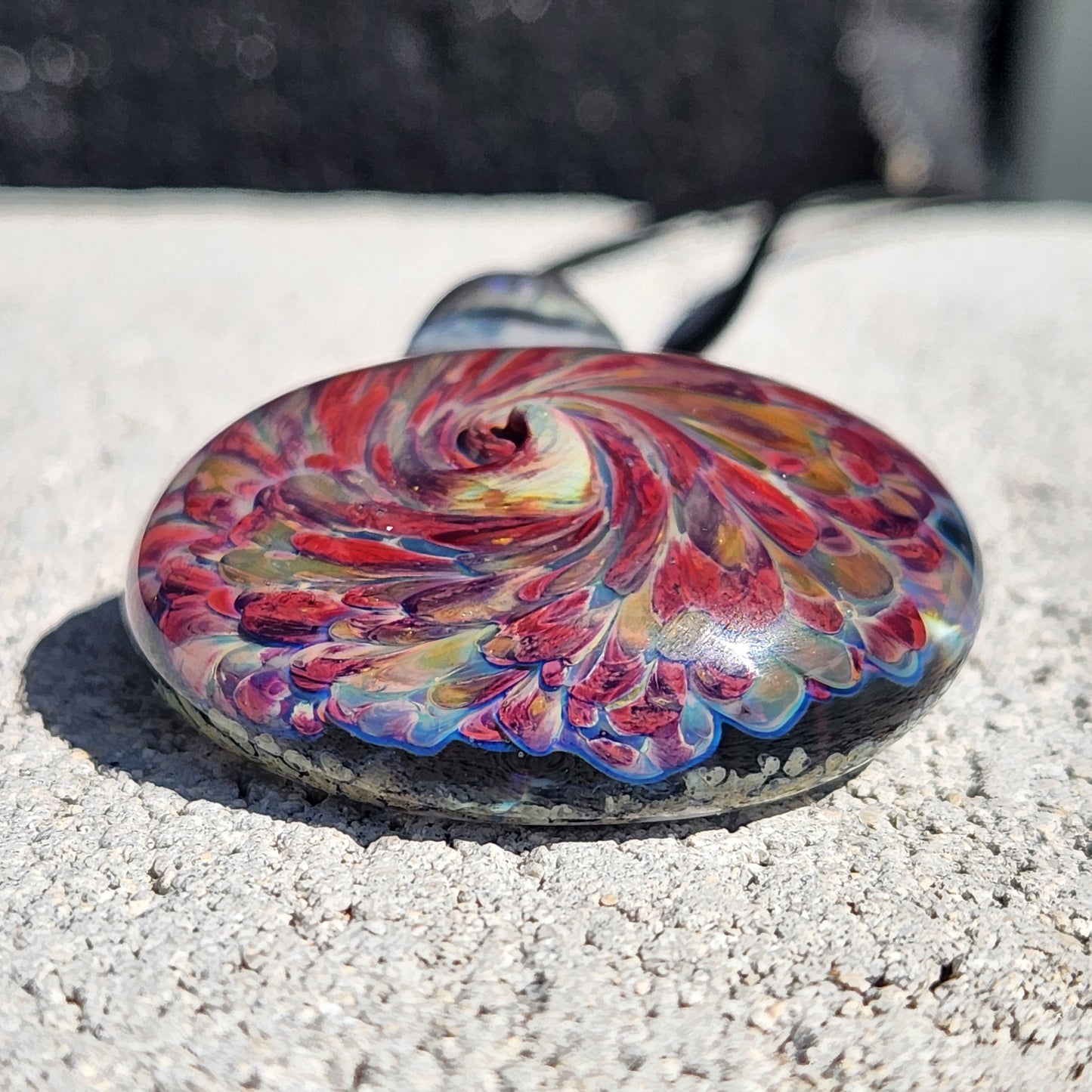 Handmade Heady Glass Tear Drop Pendant Necklace