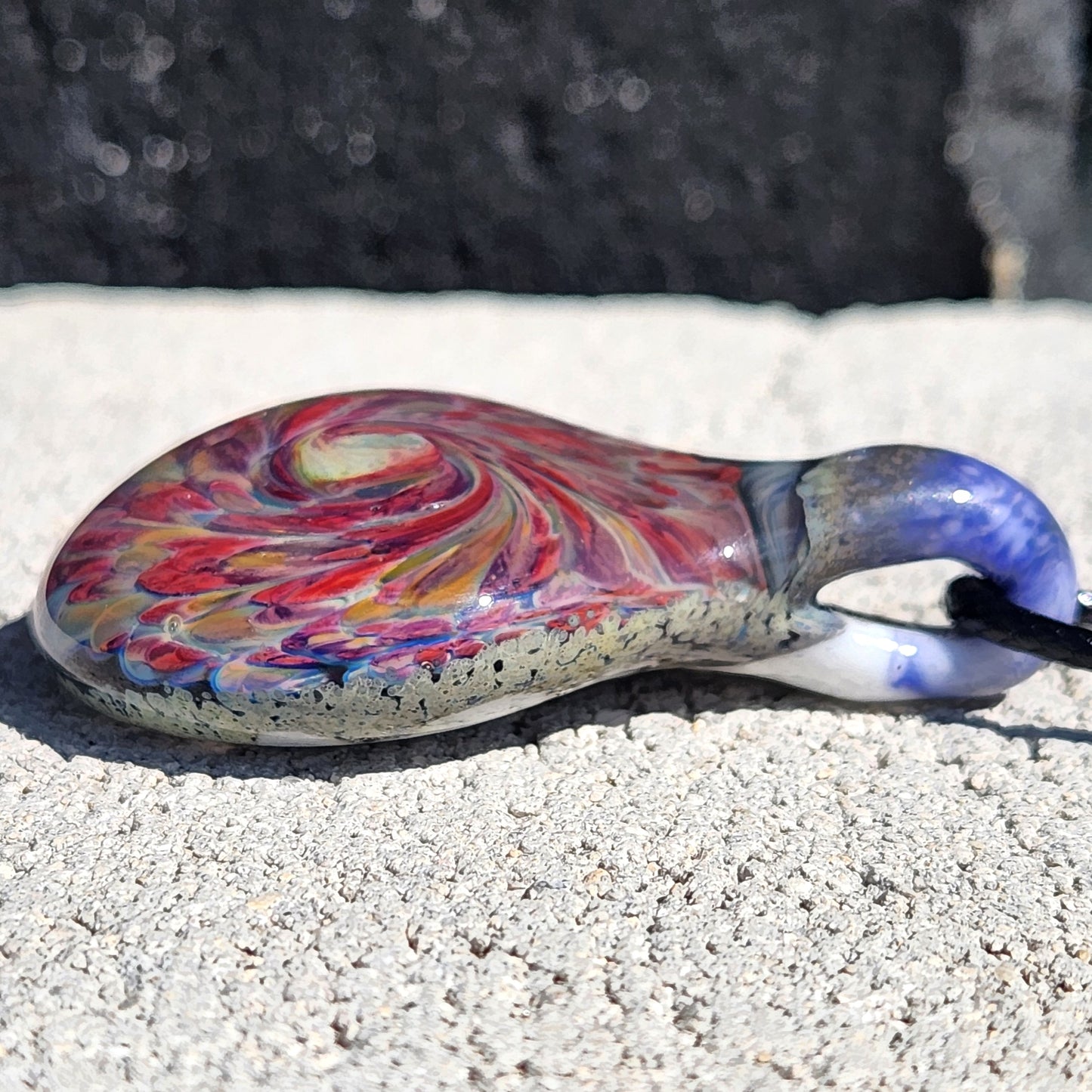 Handmade Heady Glass Tear Drop Pendant Necklace