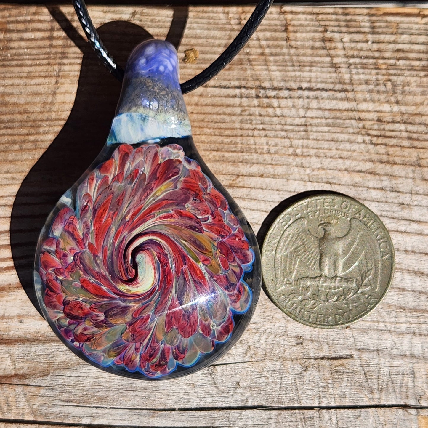 Handmade Heady Glass Tear Drop Pendant Necklace