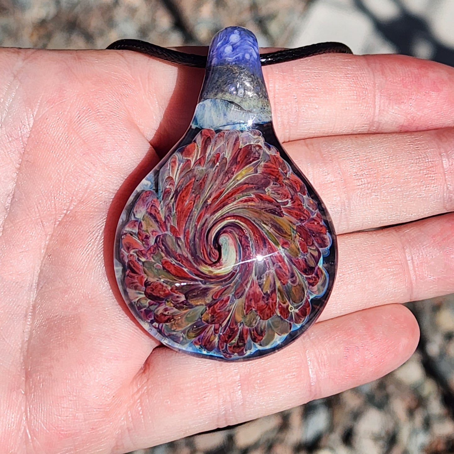 Handmade Heady Glass Tear Drop Pendant Necklace