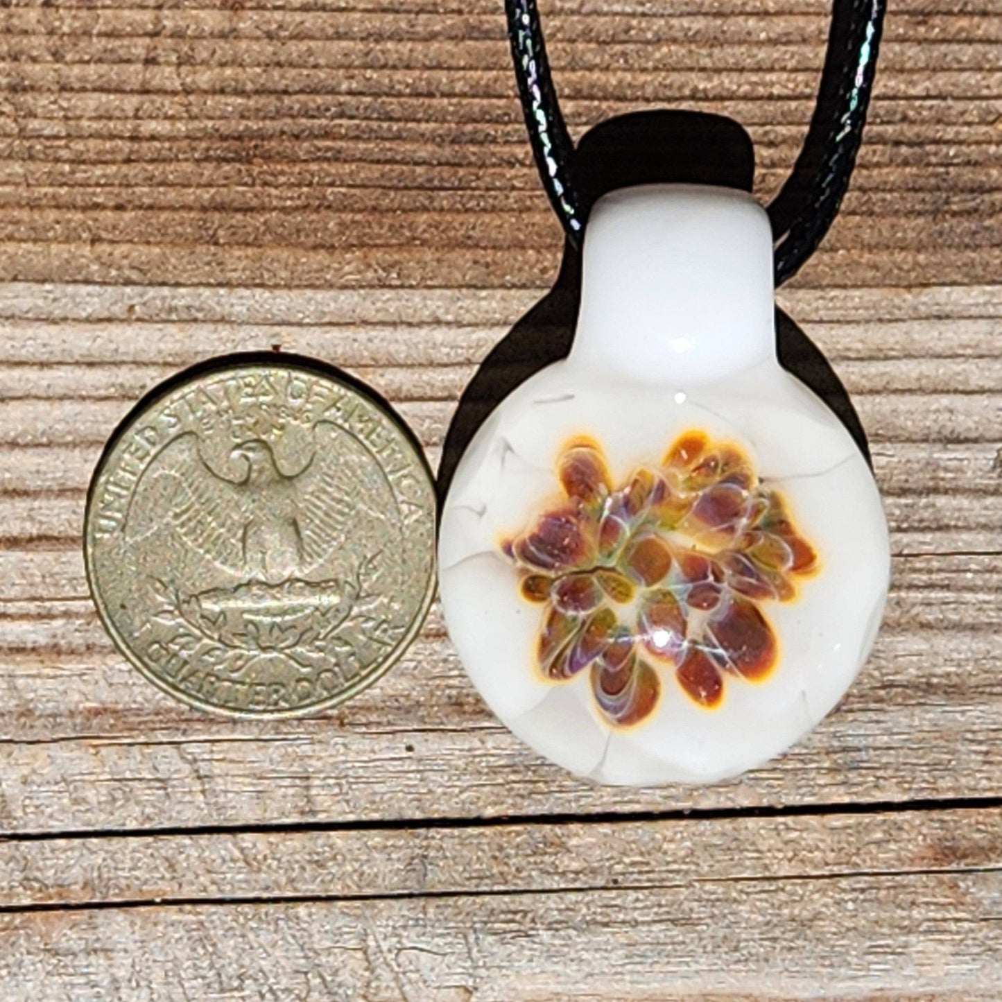 Handmade Glass Pendant Necklace – Warm Golden Glow Design