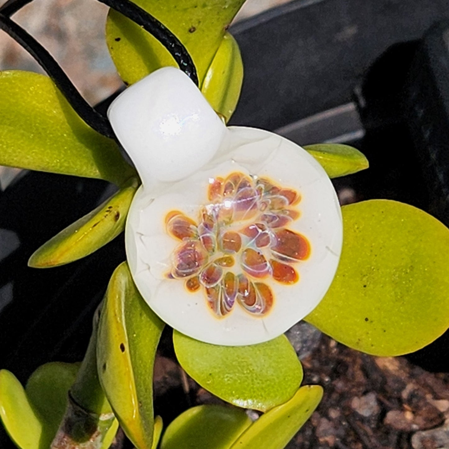 Handmade Glass Pendant Necklace – Warm Golden Glow Design