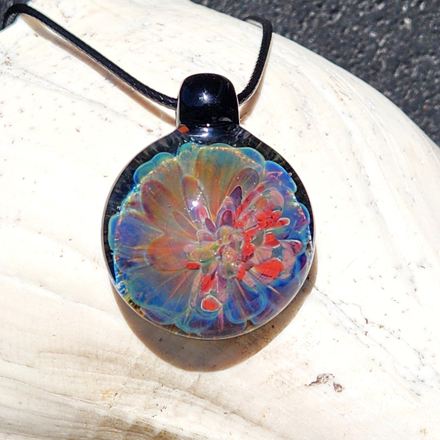 Handmade Funky Blown Glass Pendant Necklace