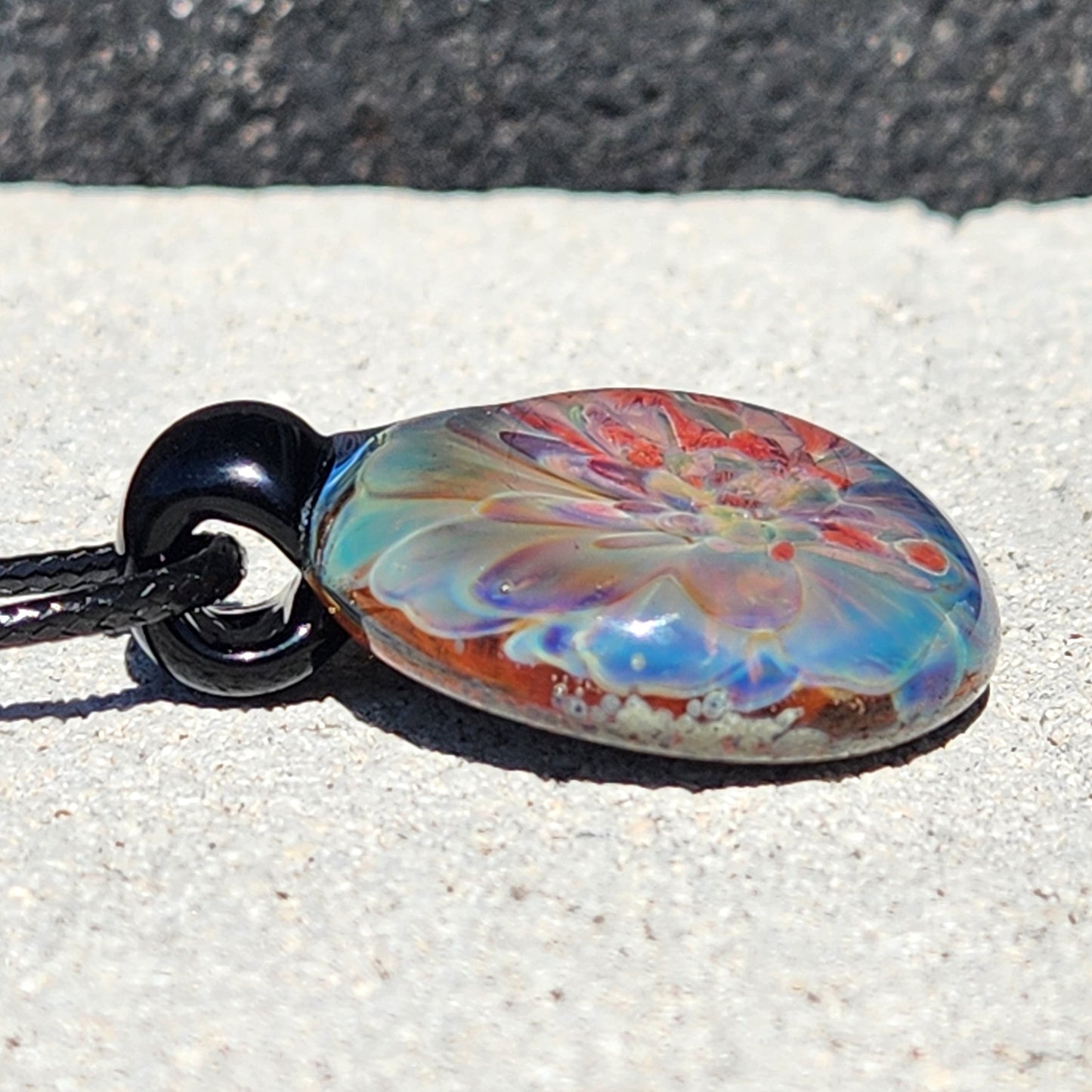 Handmade Funky Blown Glass Pendant Necklace