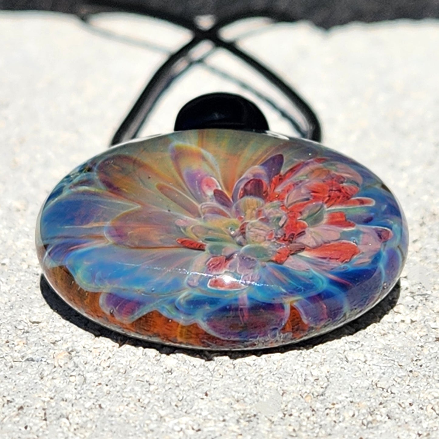 Handmade Funky Blown Glass Pendant Necklace