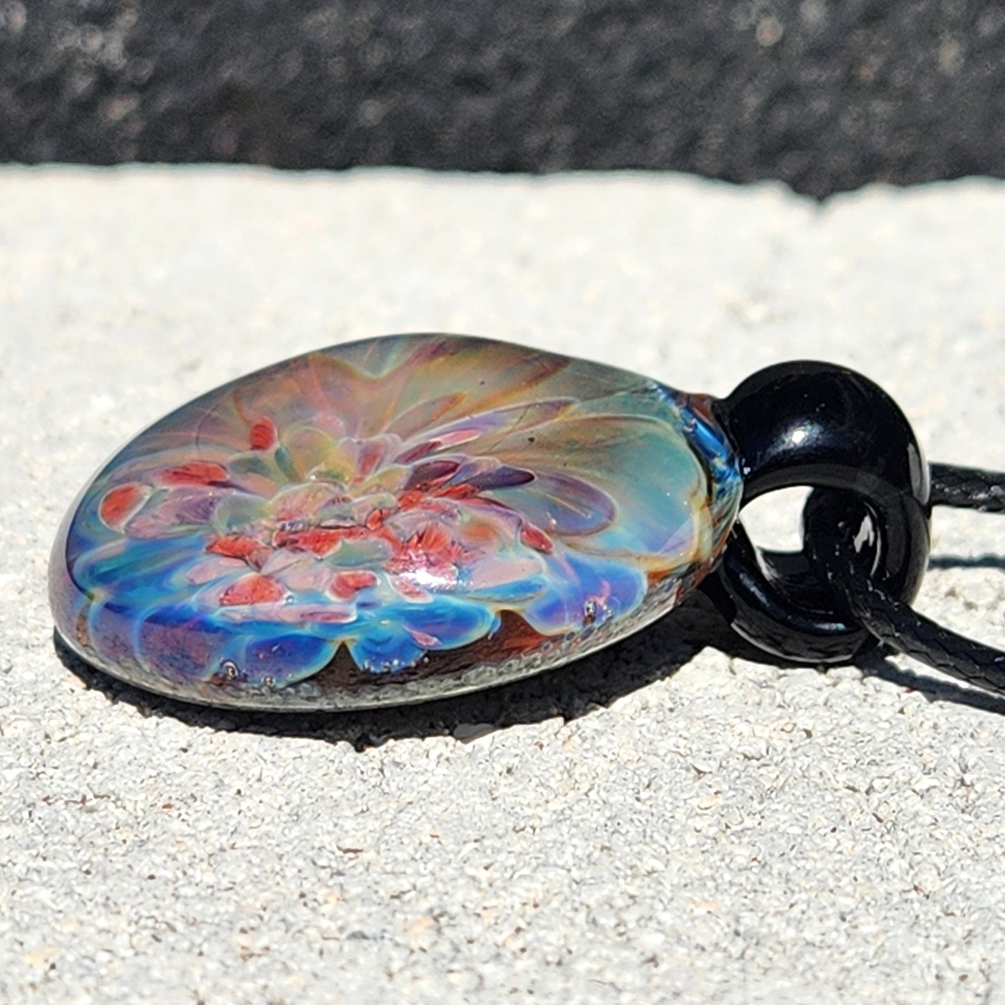 Handmade Funky Blown Glass Pendant Necklace