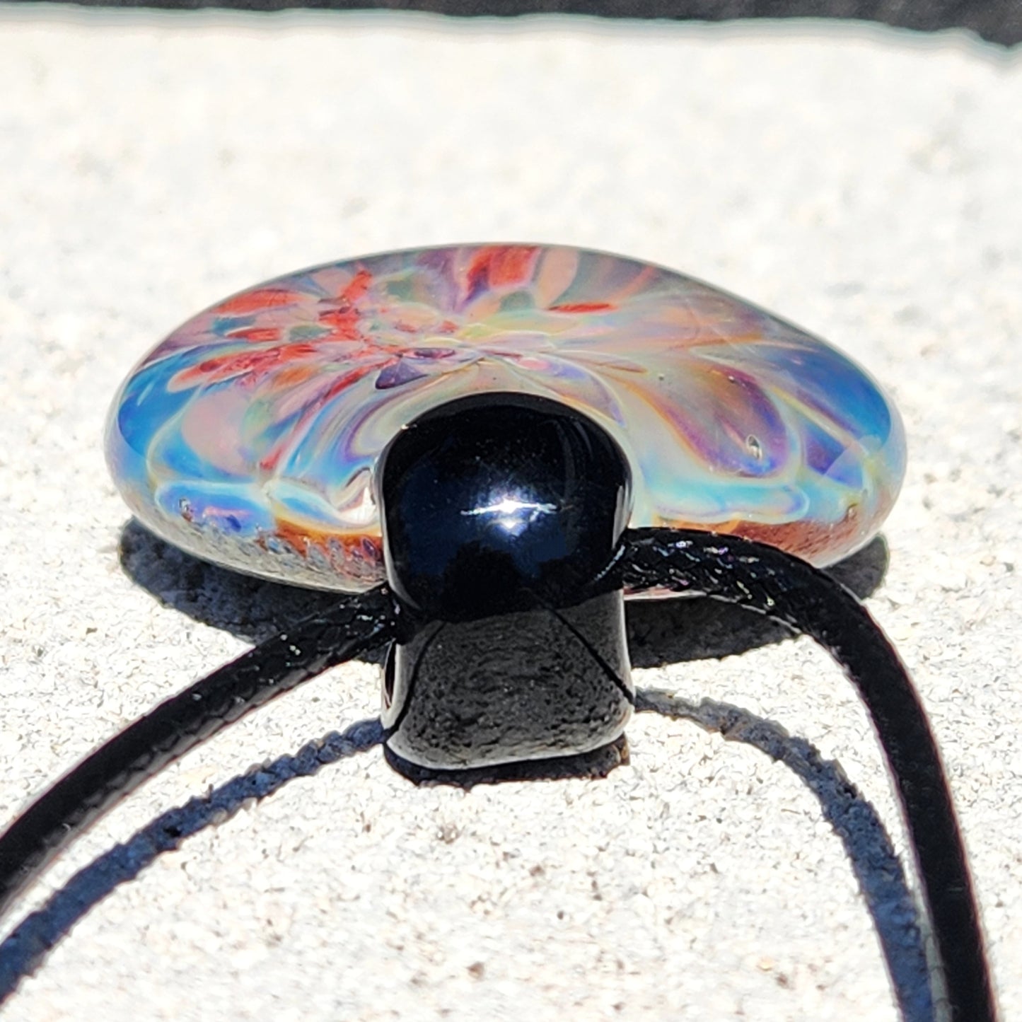 Handmade Funky Blown Glass Pendant Necklace
