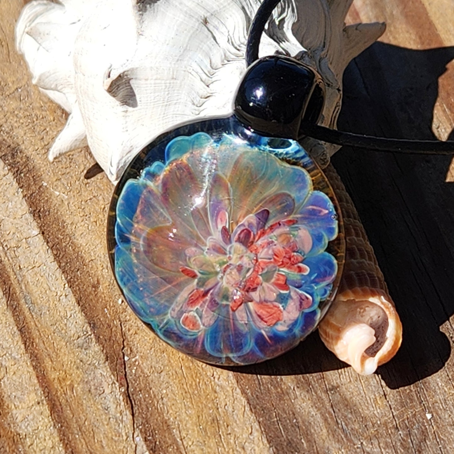 Handmade Funky Blown Glass Pendant Necklace
