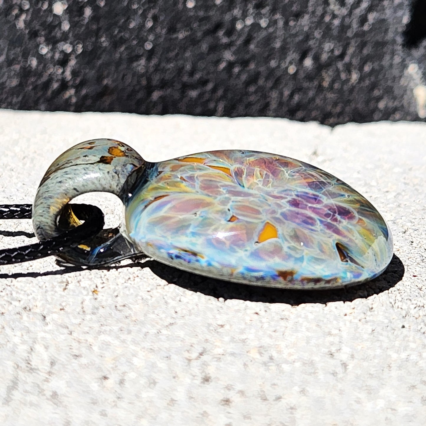 Handmade Iridescent Glass Pendant Necklace