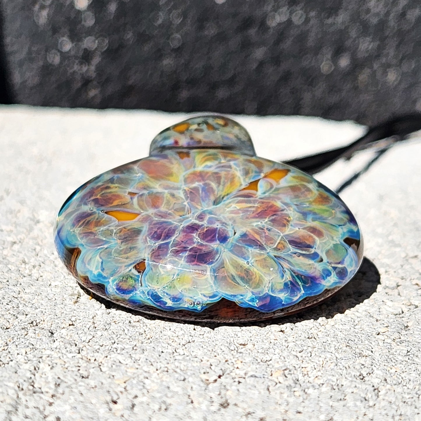 Handmade Iridescent Glass Pendant Necklace