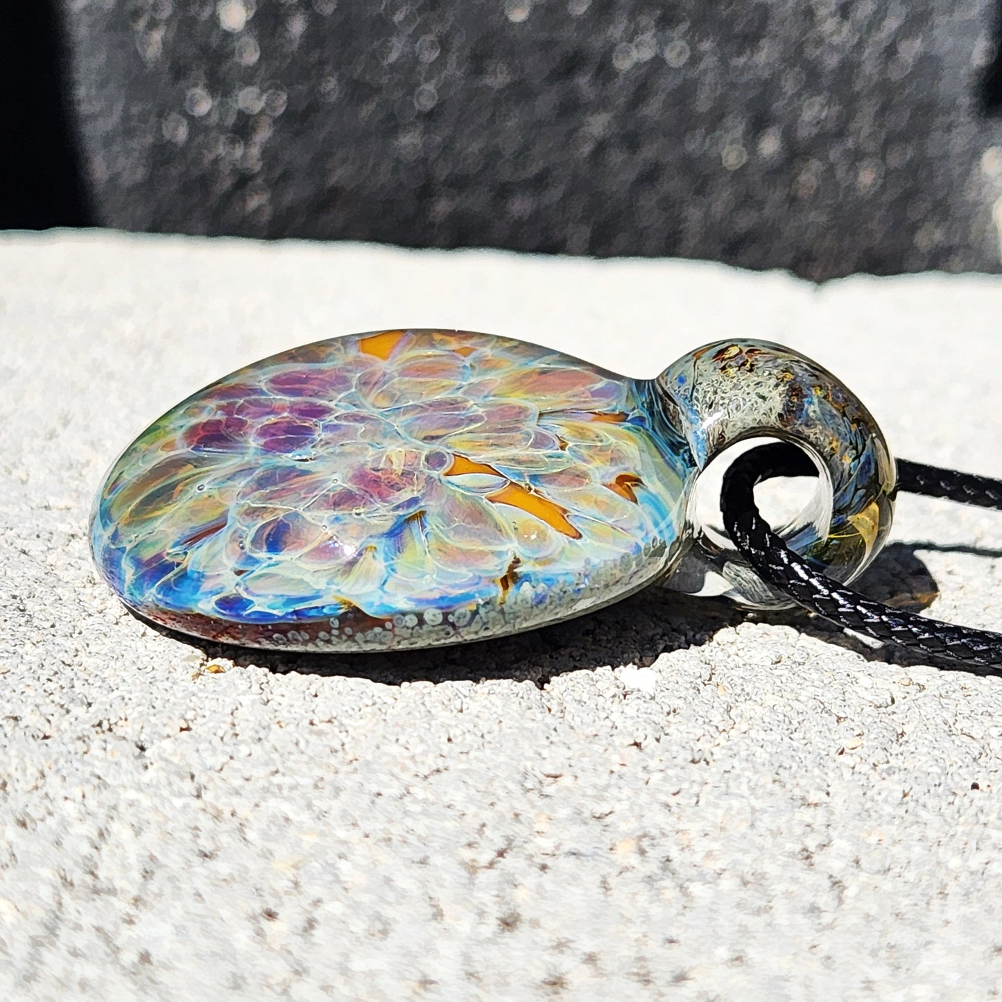Handmade Iridescent Glass Pendant Necklace