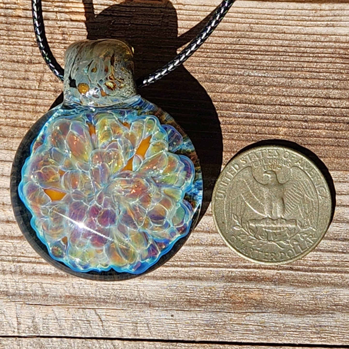 Handmade Iridescent Glass Pendant Necklace
