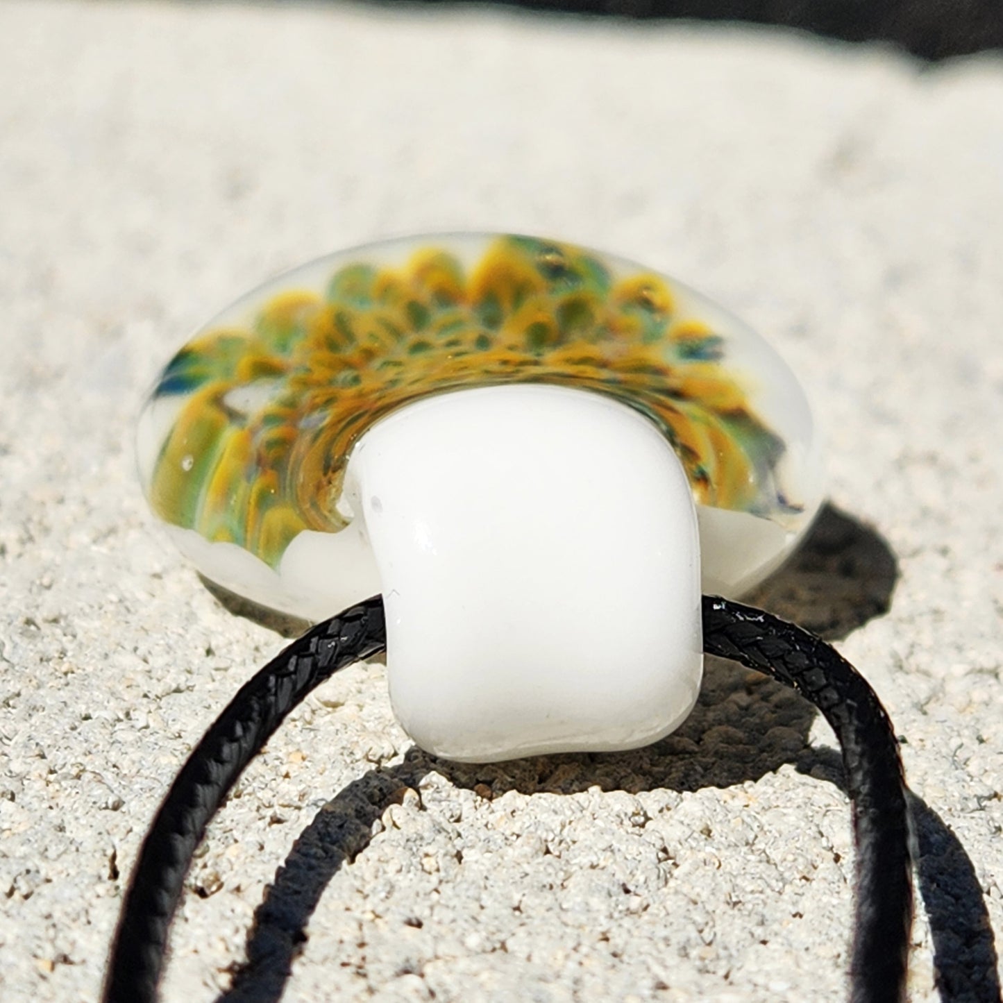 Golden Glow Glass Pendant Necklace