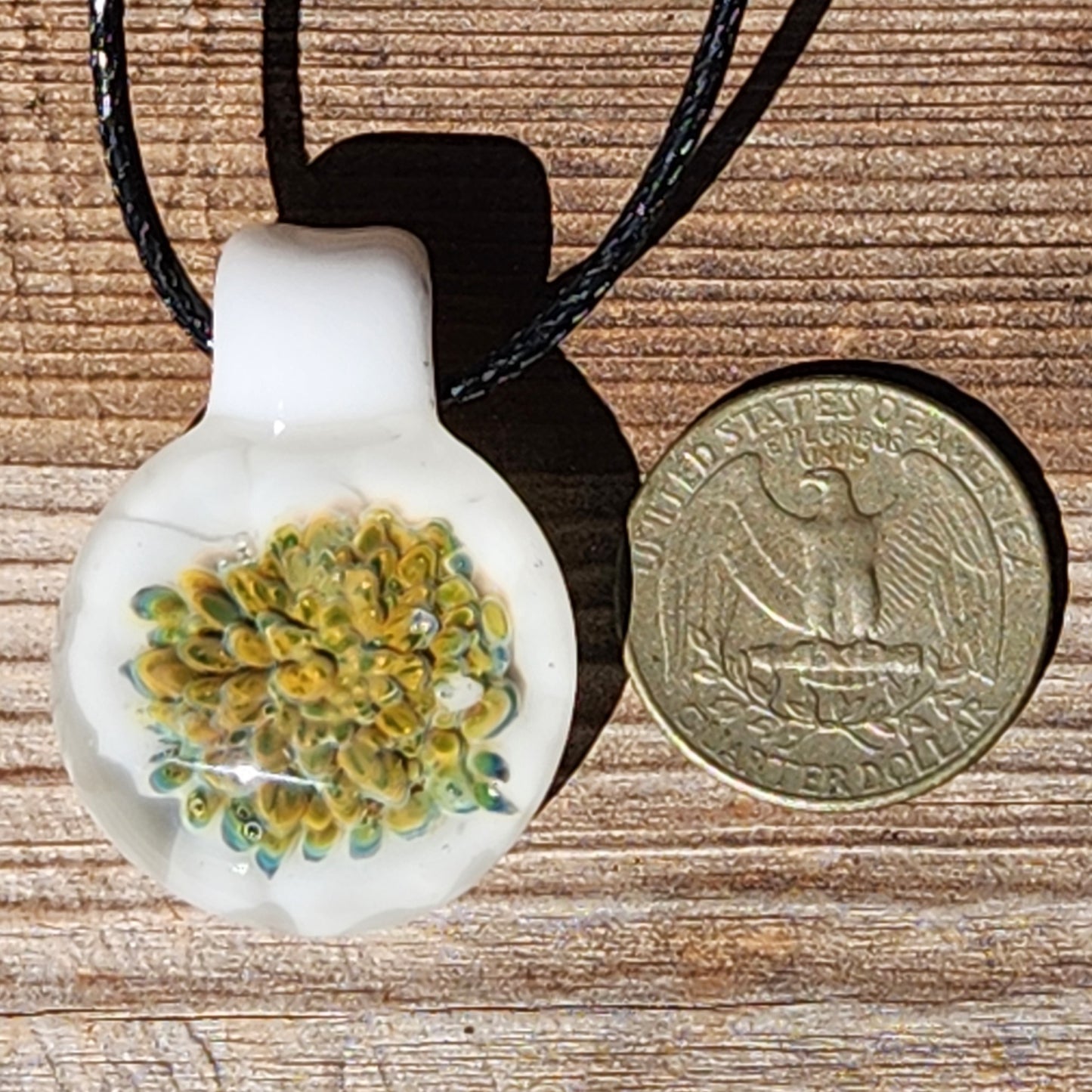 Golden Glow Glass Pendant Necklace