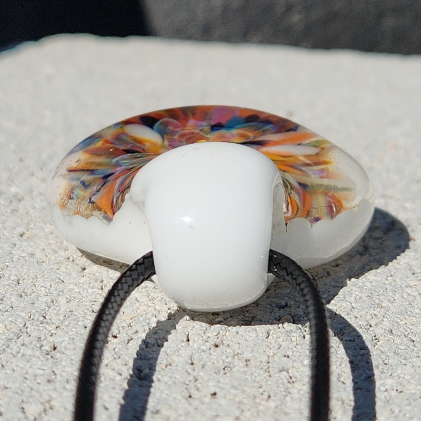 Colorful Burst Glass Pendant Necklace