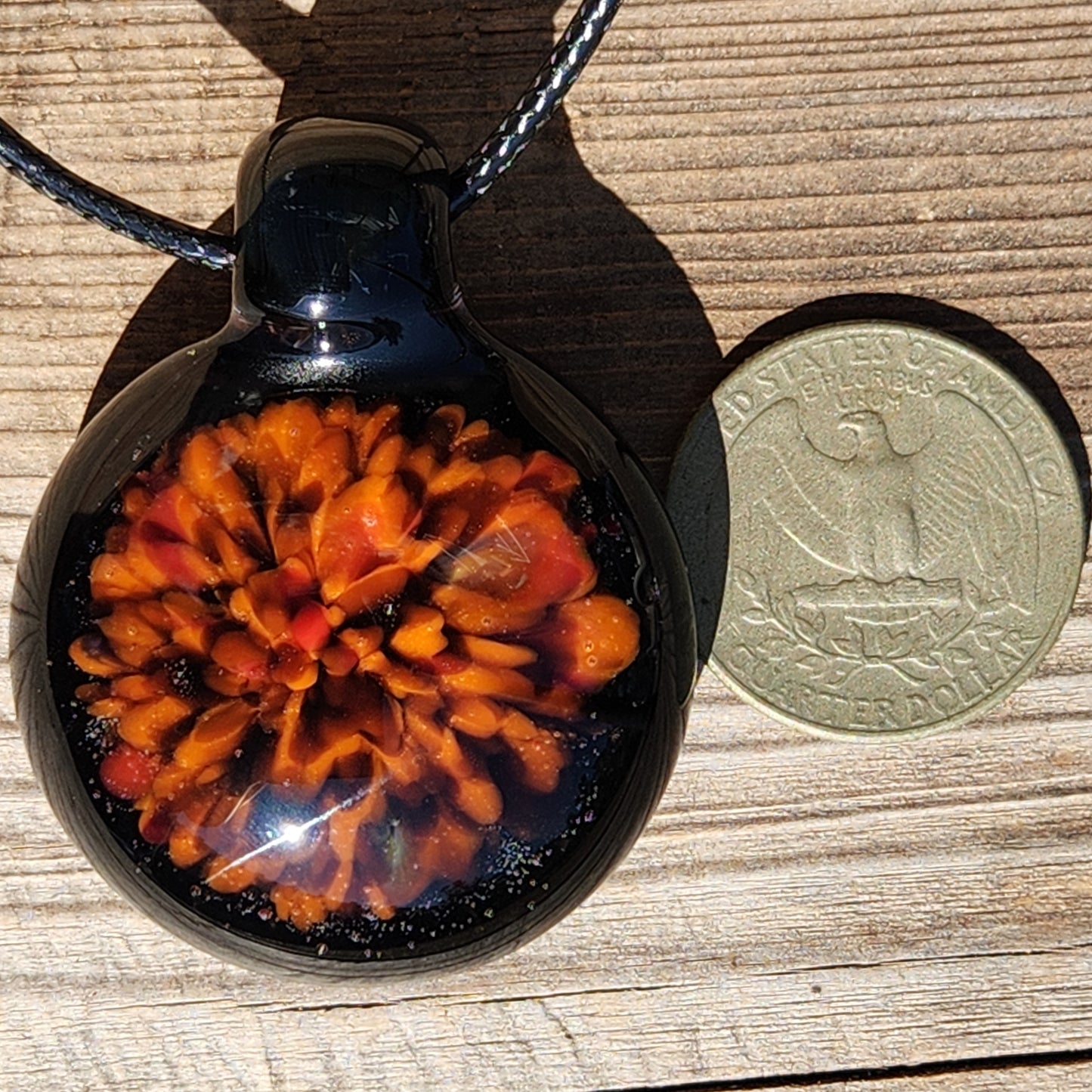 Handblown Beauty in Glass – Fire Bloom in Black