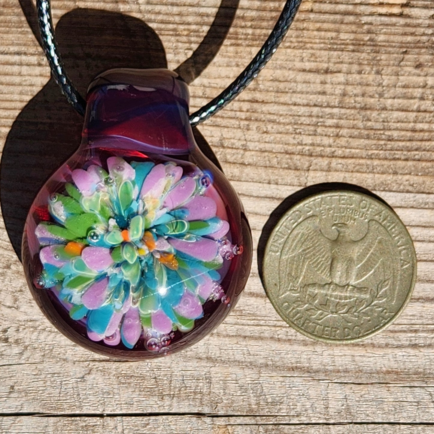 Heady Glass Pendant with Purple Wine