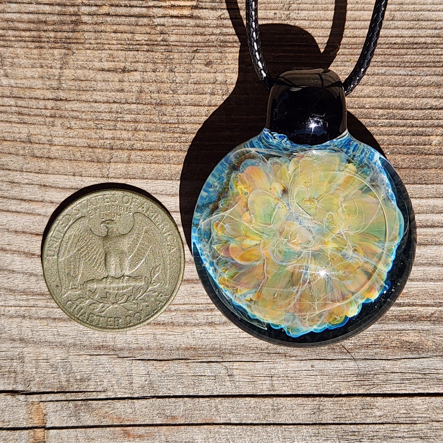 Heady Glass Pendant Necklace – Soft Psychedelic Opal Glow