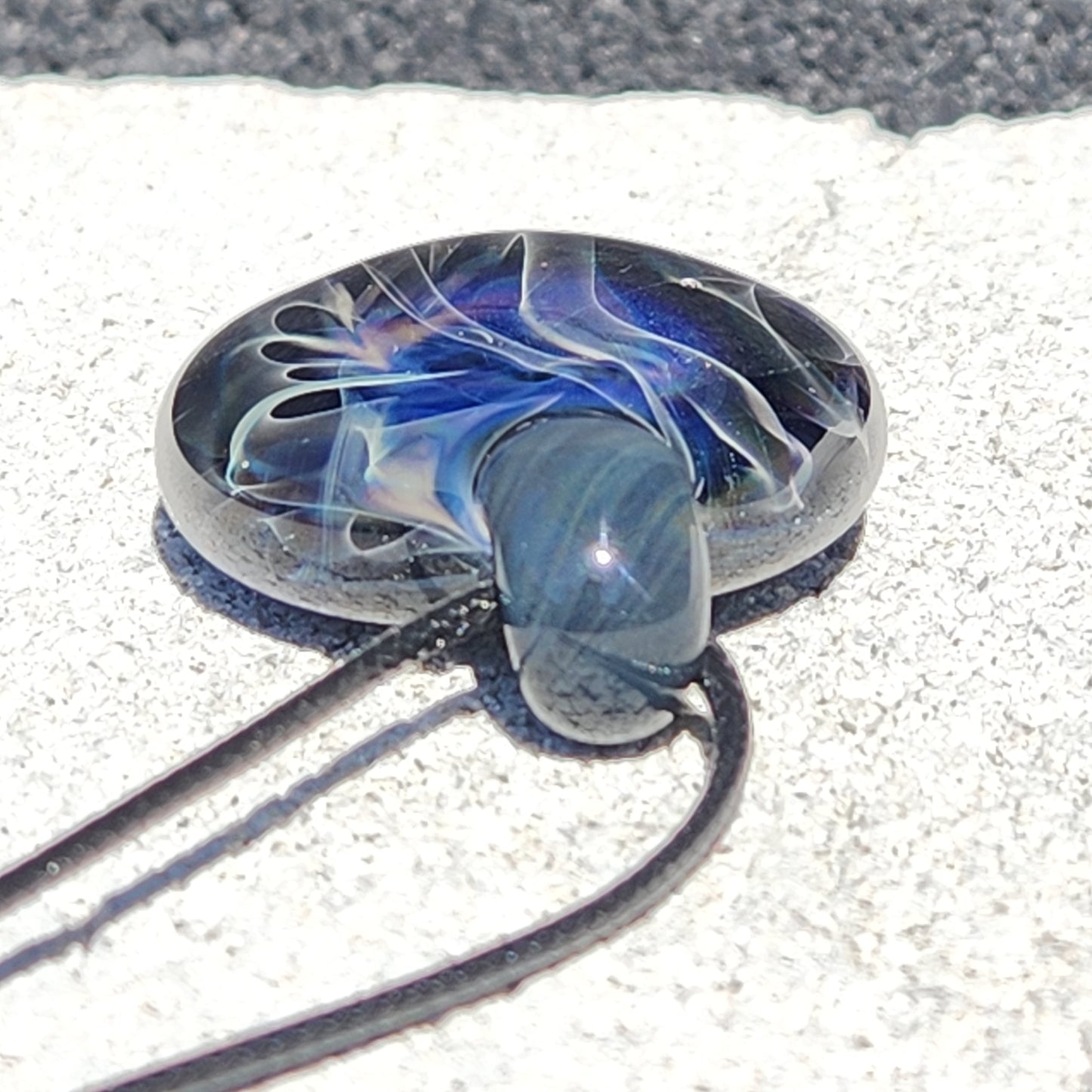 Blown Glass Pendant Necklace: Galaxy Glass Pendant DragonFireGlass