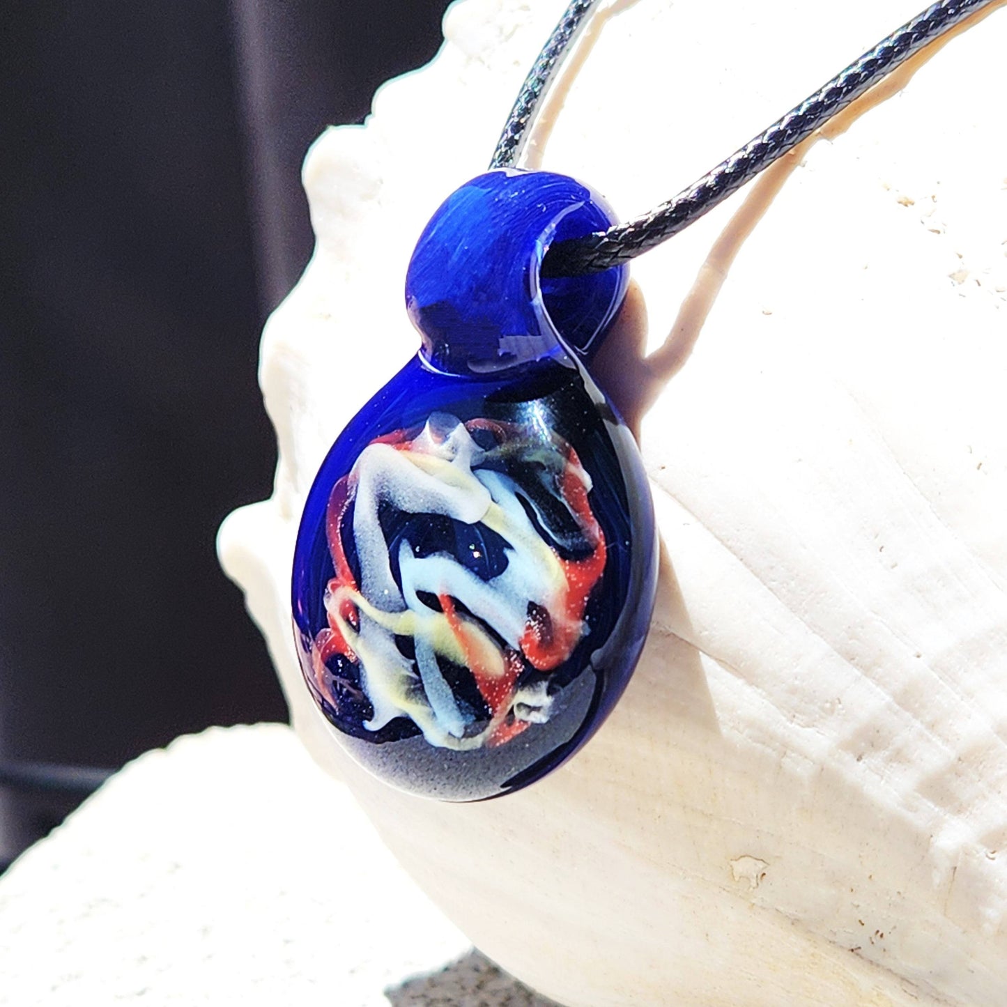 Blown Glass Pendant Necklace: Sparkling Borosilicate Handmade Jewelry DragonFireGlass