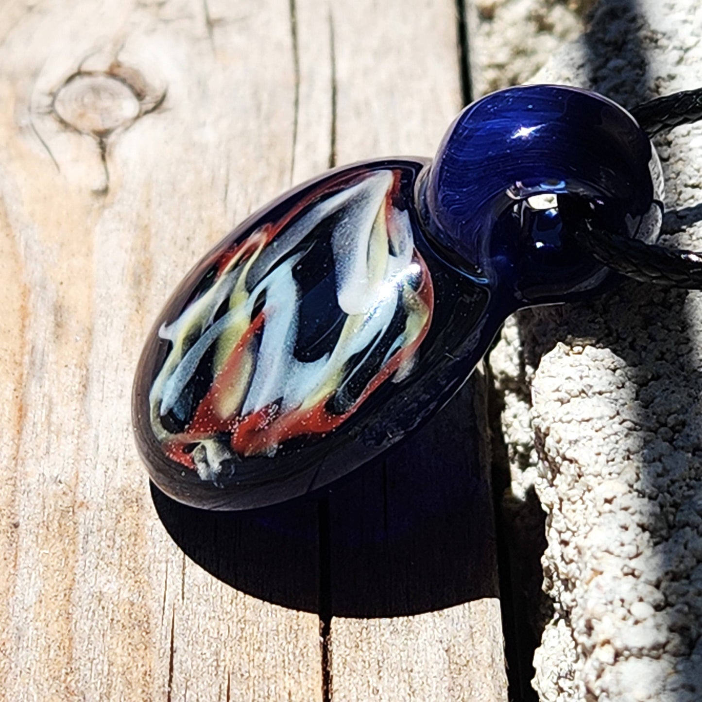 Blown Glass Pendant Necklace: Sparkling Borosilicate Handmade Jewelry DragonFireGlass