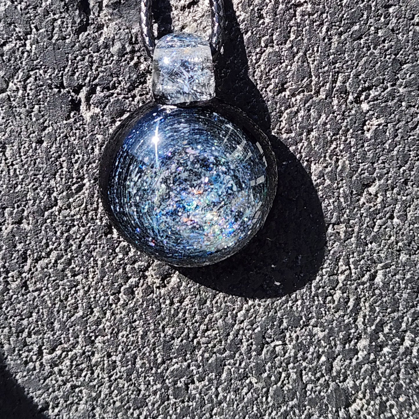 Blown Glass Pendant, Small Galaxy Handmade Jewelry Pendant Necklace DragonFireGlass